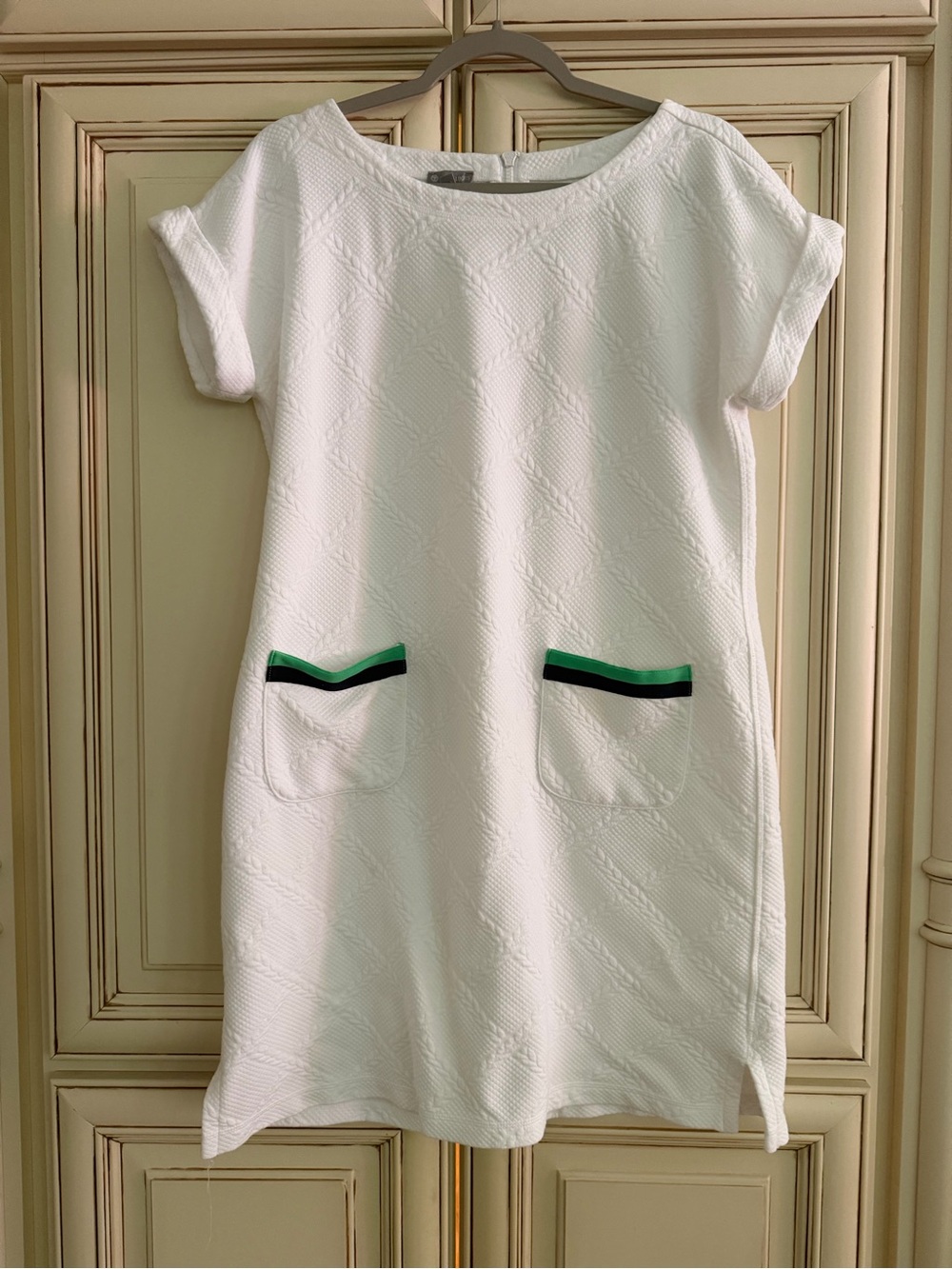 Talbots White Shift “Tennis-style” Dress with FrontPockets